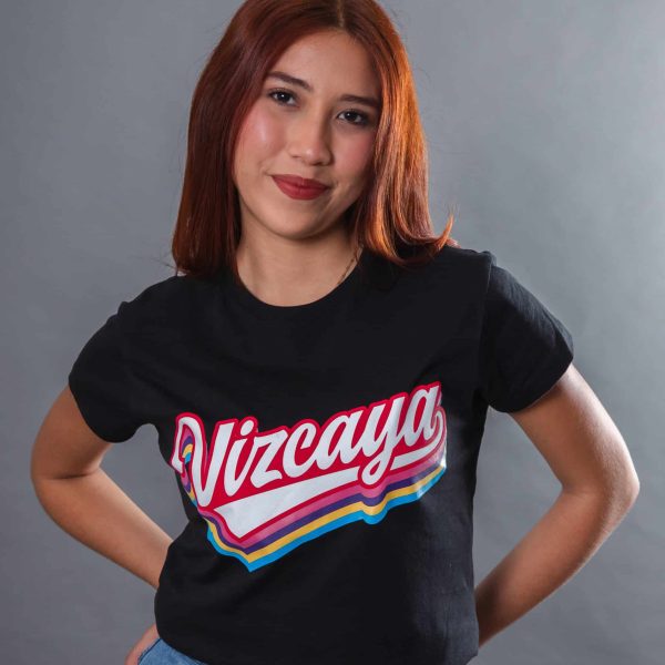 PLAYERA VIZCAYA COLORS DAMA NEGRO