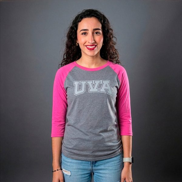 PLAYERA BEISBOLERA DAMA ROSA/GRIS VIZCAYA UVA