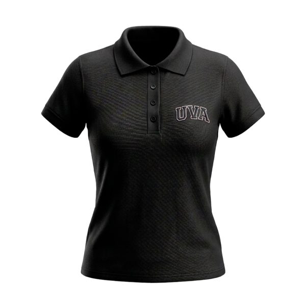 PLAYERA POLO UVA-3D NEGRO MUJER