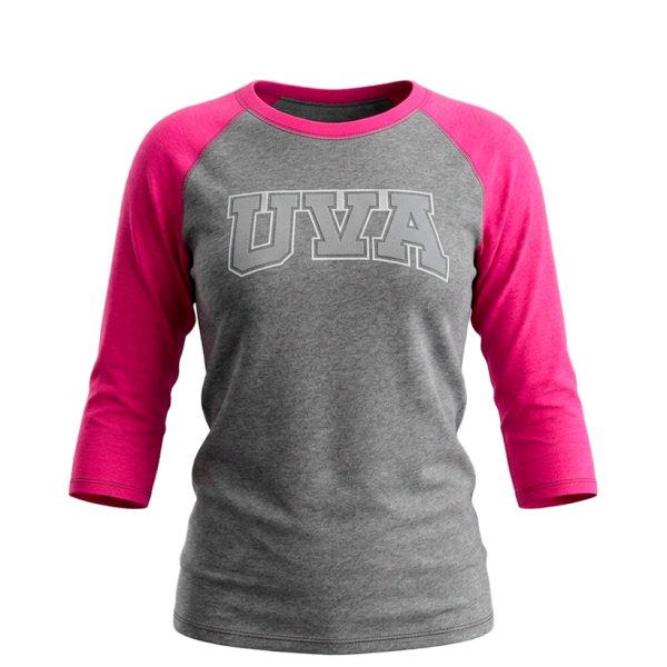 PLAYERA BEISBOLERA DAMA ROSA/GRIS VIZCAYA UVA