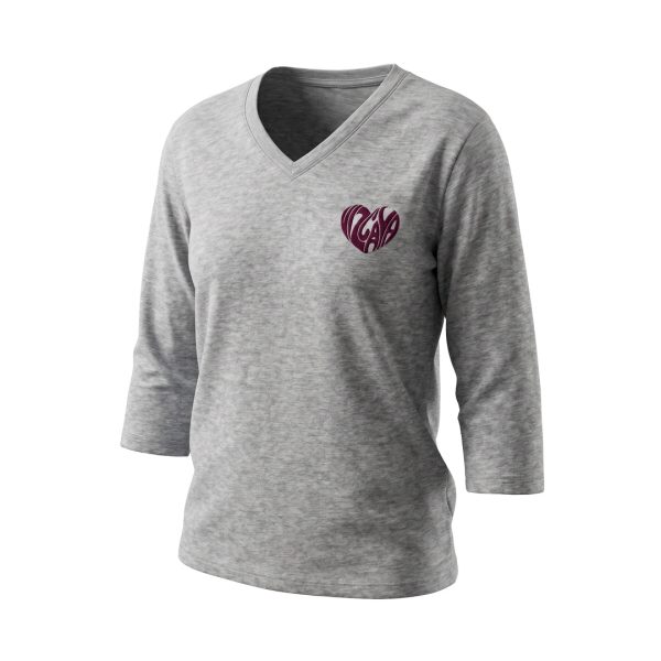 BLUSA DAMA MANGA LARGA GRIS VIZCAYA HEART