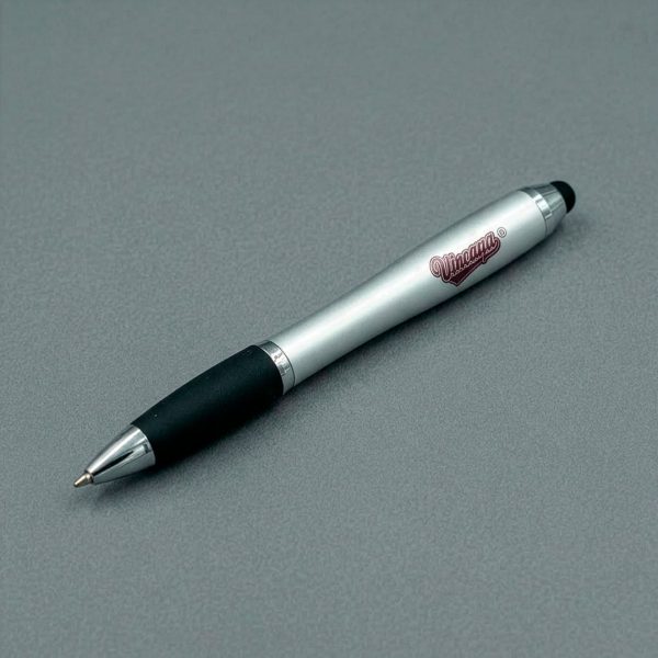 BOLIGRAFO VIZCAYA METALICO CON GRIP Y TOUCH PLATA