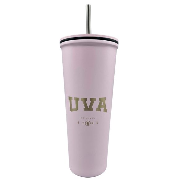 VASO TERMICO UVA ROSA C/ POPOTE GRANDE