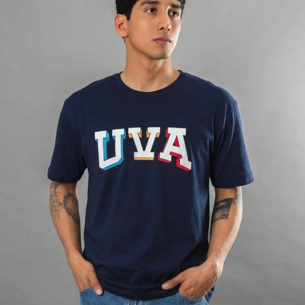 PLAYERA UVA 3D AZUL HOMBRE