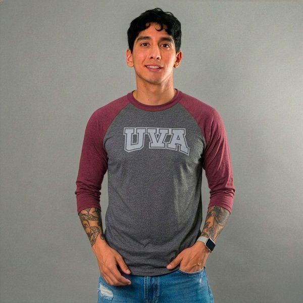 PLAYERA BEISBOLERA CABALLERO VINO/GRIS VIZCAYA UVA