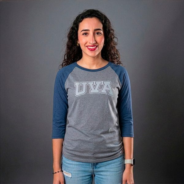 PLAYERA BEISBOLERA DAMA AZUL/GRIS VIZCAYA UVA