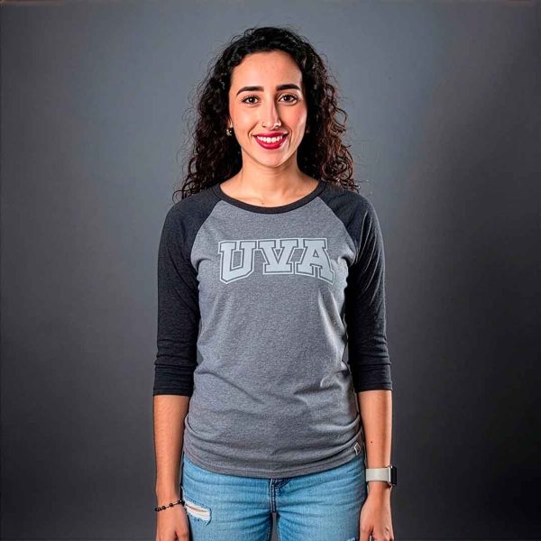 PLAYERA BEISBOLERA DAMA NEGRO/GRIS VIZCAYA UVA