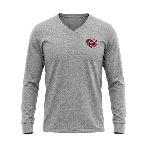 PLAYERA CABALLERO MANGA LARGA GRIS VIZCAYA HEART