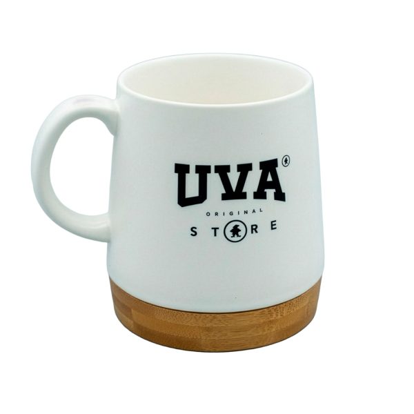 TAZA UVA BASE BAMBU BLANCA