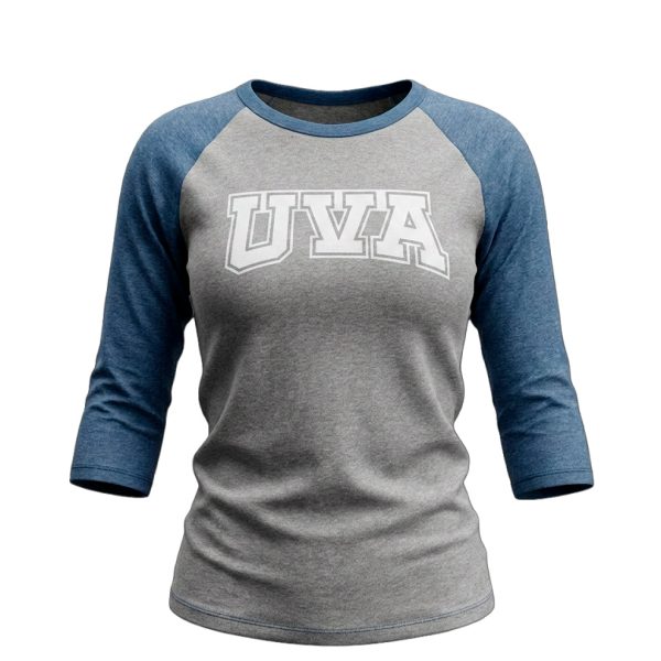 PLAYERA BEISBOLERA DAMA AZUL/GRIS VIZCAYA UVA