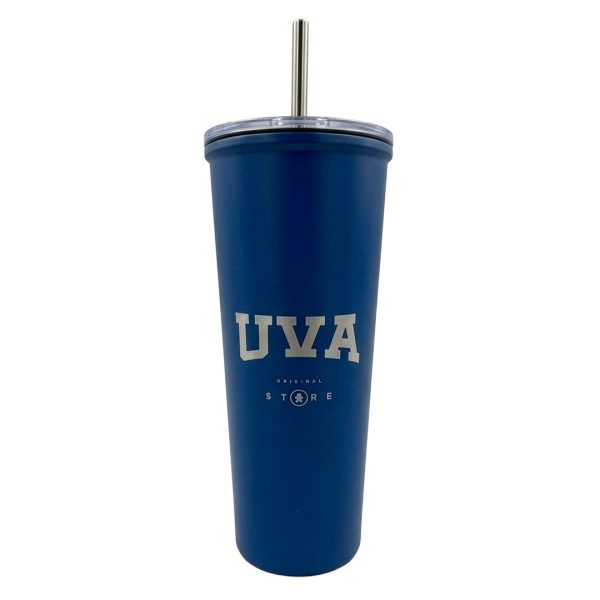 VASO TERMICO UVA AZUL C/ POPOTE GRANDE