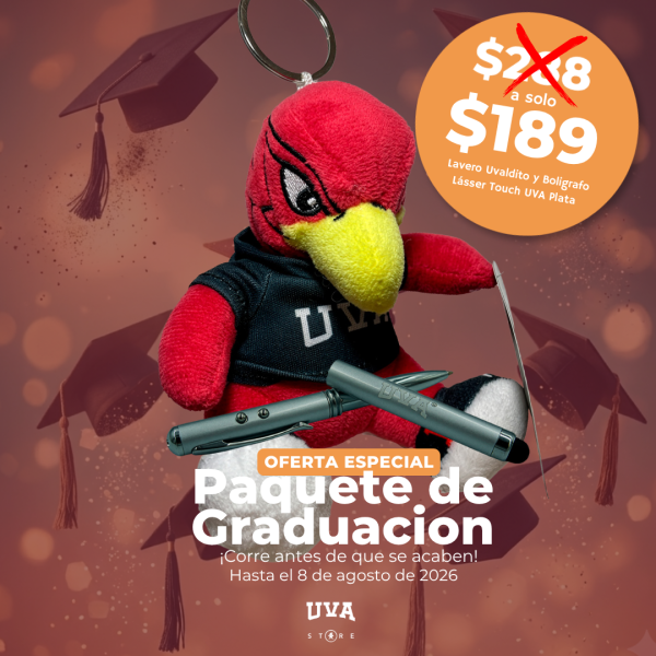PAQUETE DE GRADUACION UVA LLAVERO BOLIGRAFO PLATA 2026