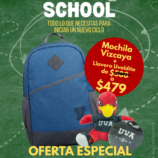 MOCHILA VIZCAYA AZUL +LLAVERO UVALDITO