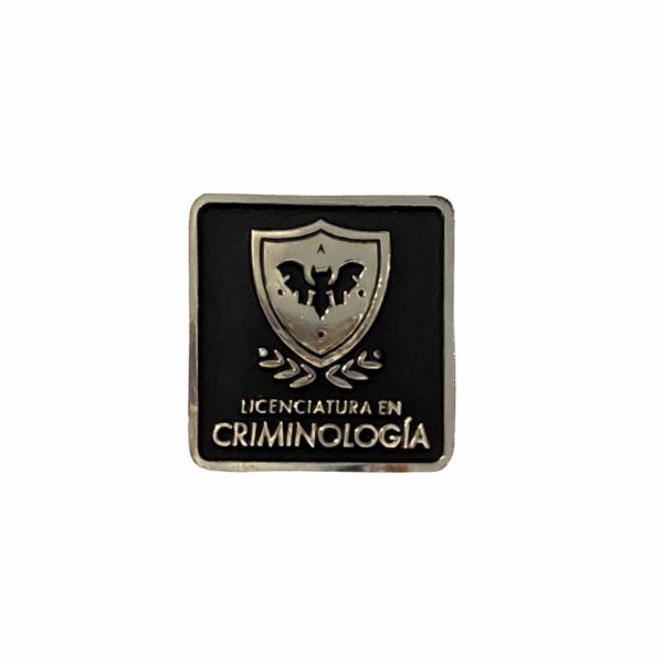PIN LICENCIATURA CRIMINOLOGÍA PLATEADO NEGRO