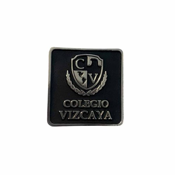 PIN COLEGIO VIZCAYA PLATEADO CON NEGRO