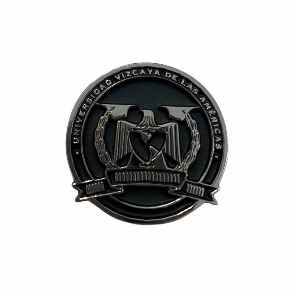 PIN INSTITUCIONAL REDONDO NEGRO MATE PLATEADO